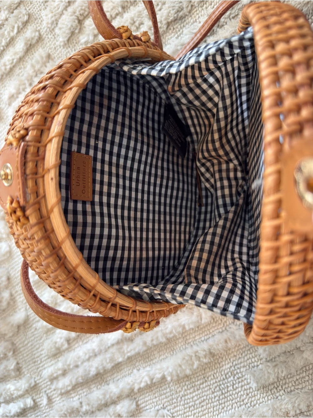 Urban Outfitters Woven Round Crossbody Bag - Tan Brown - Picture 4 of 4